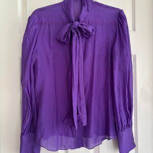 Dolce & Gabbana Purple Silk Blouse